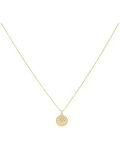 Michael Kors 14K Gold-Plated Sterling Silver Pavé Engravable Pendant Necklace | Necklaces