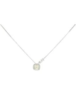 Michael Kors Sterling Silver Pavé Cushion-Cut Pendant Necklace | Necklaces