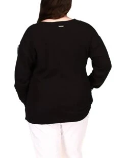 MICHAEL Michael Kors Plus Size Waffle Logotape Long Sleeve Top | Shirts & Tops -Michael Kors Sales 613By5UAS. AC SR736920