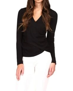 MICHAEL Michael Kors Petite Waffle Wrap Long Sleeve Top | Shirts & Tops