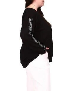 MICHAEL Michael Kors Plus Size Waffle Logotape Long Sleeve Top | Shirts & Tops -Michael Kors Sales 61DLwN1bQS. AC SR736920