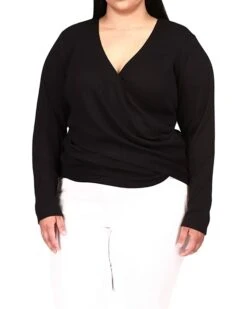 MICHAEL Michael Kors Plus Size Waffle Wrap Long Sleeve Top | Shirts & Tops