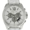 Michael Kors MK8949 - Brecken Chronograph Silicone Strap with Optic White PVC Inlay Watch | Fashion Watches