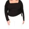 MICHAEL Michael Kors Plus Size Square Neck Ruched Long Sleeve Top | Shirts & Tops