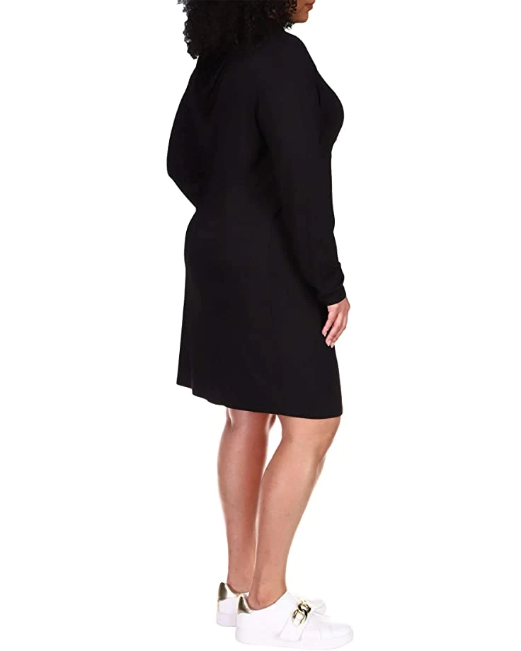 MICHAEL Michael Kors Plus Size Long Sleeve Circle MK Logo Hoodie Dress | Dresses 4 MICHAEL Michael Kors Plus Size Long Sleeve Circle MK Logo Hoodie Dress | Dresses - Image 4