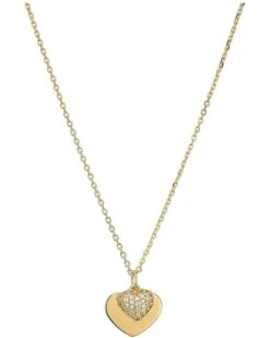 Michael Kors Precious Metal-Plated Sterling Silver Pavé Heart Necklace | Necklaces