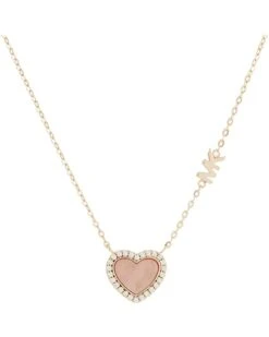 Michael Kors Kors Love Pave and Mother-of-Pearl Heart Pendant Necklace | Necklaces