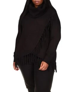 MICHAEL Michael Kors Plus Size Fringe Cowl Wrap Sweater | Sweaters