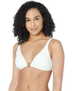 MICHAEL Michael Kors Essentials Solid Triangle Bikini Top | Swimwear -Michael Kors Sales 716RP8pfjHL. AC SR736920