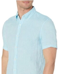 Michael Kors Short Sleeve Linen Button-Down | Shirts & Tops -Michael Kors Sales 719kDiL2HhS. AC SR736920