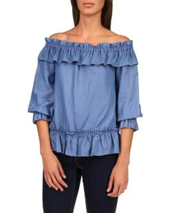 MICHAEL Michael Kors Bar Shoulder Ruffle Top | Shirts & Tops