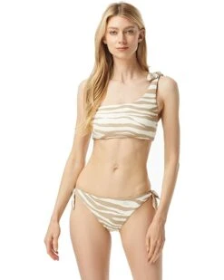 MICHAEL Michael Kors Reversible Zebra One Shoulder Bikini Top | Swimwear