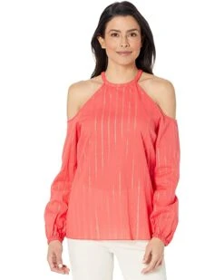 MICHAEL Michael Kors Metallic Stripe Cold-Shoulder Top | Shirts & Tops 7 MICHAEL Michael Kors Metallic Stripe Cold-Shoulder Top | Shirts & Tops -Michael Kors Sales 71R afVOnyL. AC SR736920