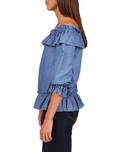 MICHAEL Michael Kors Bar Shoulder Ruffle Top | Shirts & Tops -Michael Kors Sales 71RJIbs3DeL. AC SR736920