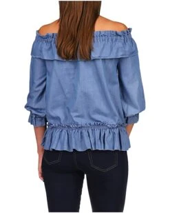 MICHAEL Michael Kors Bar Shoulder Ruffle Top | Shirts & Tops -Michael Kors Sales 71SfpiT5f0L. AC SR736920