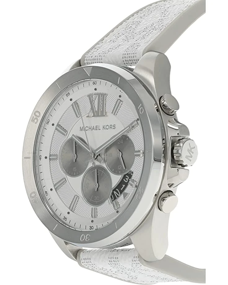 Michael Kors MK8949 - Brecken Chronograph Silicone Strap with Optic White PVC Inlay Watch | Fashion Watches 2 Michael Kors MK8949 - Brecken Chronograph Silicone Strap with Optic White PVC Inlay Watch | Fashion Watches - Image 2