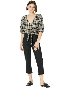 MICHAEL Michael Kors Petite Yarn-Dye Flannel Tie Front Top | Shirts & Tops -Michael Kors Sales 71YKVTHWOxL. AC SR736920