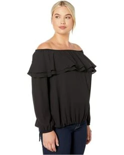 MICHAEL Michael Kors Plus Size Ruffle Peasant Top | Shirts & Tops -Michael Kors Sales 71a7NwAEUrL. AC SR736920