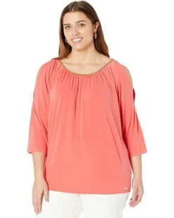 MICHAEL Michael Kors Plus Size Chain Neck Cold-Shoulder Top | Shirts & Tops