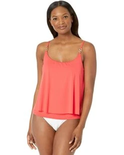 MICHAEL Michael Kors Iconic Solids Double Layer Tankini Top | Swimwear -Michael Kors Sales 71sGFEYTv1L. AC SR736920