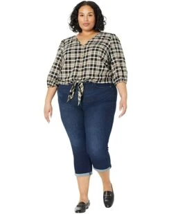MICHAEL Michael Kors Plus Size Yarn-Dye Flannel Tie Front Top | Shirts & Tops -Michael Kors Sales 71vcETtkkzL. AC SR736920