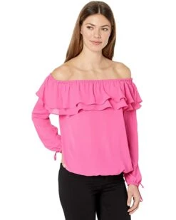 MICHAEL Michael Kors Ruffle Peasant Top | Shirts & Tops -Michael Kors Sales 71yBQkDZWmL. AC SR736920