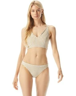 MICHAEL Michael Kors Logo Stripe V-Neck Crop Top | Swimwear 5 MICHAEL Michael Kors Logo Stripe V-Neck Crop Top | Swimwear -Michael Kors Sales 71yLgd CIL. AC SR736920