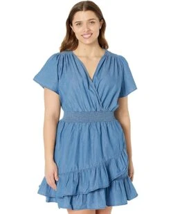 MICHAEL Michael Kors Plus Size Short Sleeve Tencel Wrap Dress | Dresses