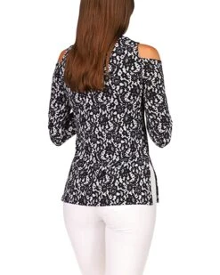 MICHAEL Michael Kors Lace Long Sleeve Cold-Shoulder Top | Shirts & Tops -Michael Kors Sales 81OoQScwF L. AC SR736920