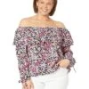 MICHAEL Michael Kors Plus Size Floral Ruffle Peasant Top | Shirts & Tops