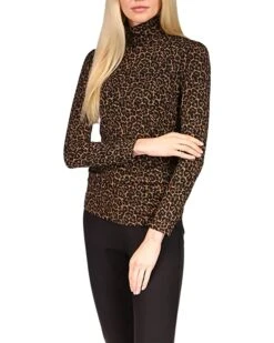 MICHAEL Michael Kors Cheetah Long Sleeve Turtleneck Top | Shirts & Tops
