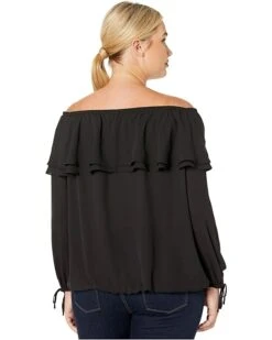 MICHAEL Michael Kors Plus Size Ruffle Peasant Top | Shirts & Tops -Michael Kors Sales 81XQ uGHzvL. AC SR736920