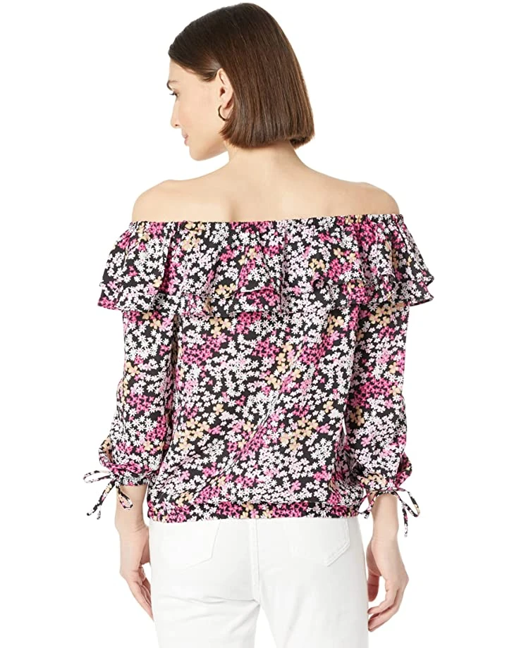 MICHAEL Michael Kors Petite Floral Ruffle Peasant Top | Shirts & Tops 2 MICHAEL Michael Kors Petite Floral Ruffle Peasant Top | Shirts & Tops - Image 2