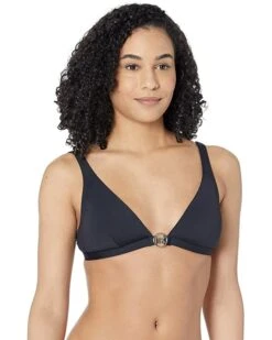 MICHAEL Michael Kors Essentials Solid Triangle Bikini Top | Swimwear