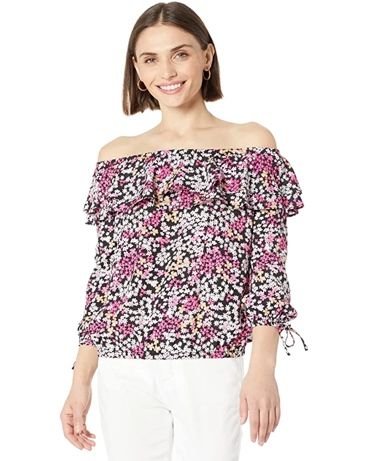 MICHAEL Michael Kors Petite Floral Ruffle Peasant Top | Shirts & Tops 1 MICHAEL Michael Kors Petite Floral Ruffle Peasant Top | Shirts & Tops