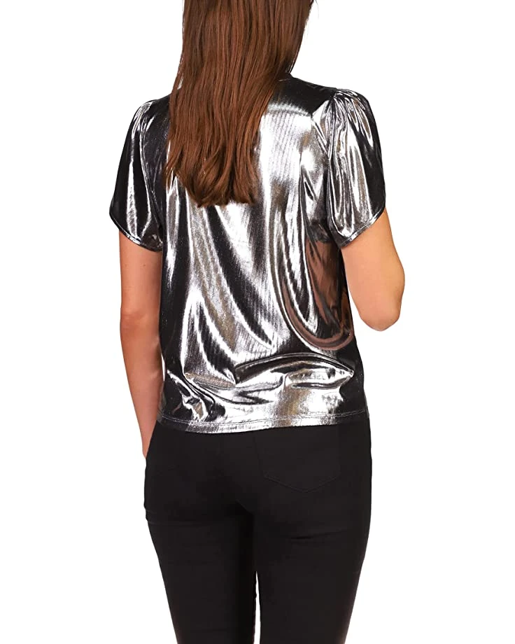 MICHAEL Michael Kors Foil Jersey Petal Sleeve Top | Shirts & Tops 3 MICHAEL Michael Kors Foil Jersey Petal Sleeve Top | Shirts & Tops - Image 3
