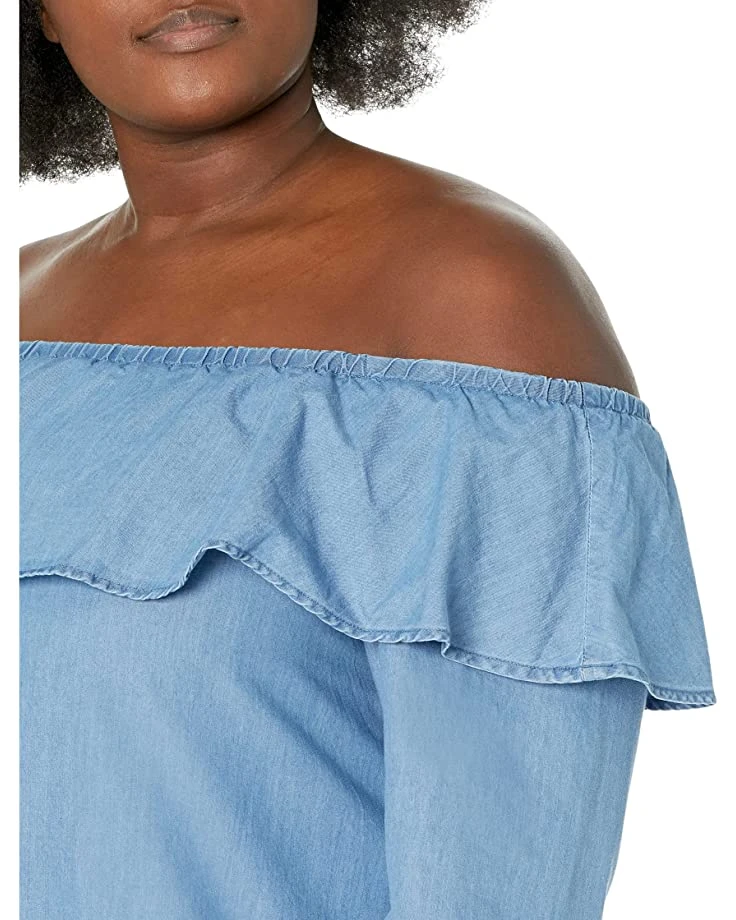 MICHAEL Michael Kors Plus Size Tencel Ruffle Top | Shirts & Tops 3 MICHAEL Michael Kors Plus Size Tencel Ruffle Top | Shirts & Tops - Image 3