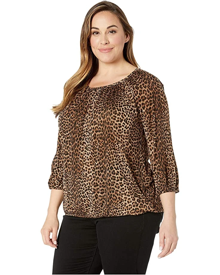 MICHAEL Michael Kors Plus Size Leopard Peasant Top | Shirts & Tops 2 MICHAEL Michael Kors Plus Size Leopard Peasant Top | Shirts & Tops - Image 2