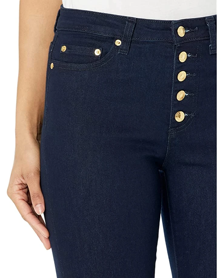 MICHAEL Michael Kors Izzy Skinny Roll Hem Jeans in Dark Rinse Wash 3 MICHAEL Michael Kors Izzy Skinny Roll Hem Jeans in Dark Rinse Wash - Image 3