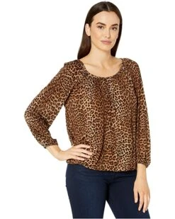 MICHAEL Michael Kors Core Per Leopard Peasant Top | Shirts & Tops -Michael Kors Sales 91tKfc4k9LL. AC SR736920