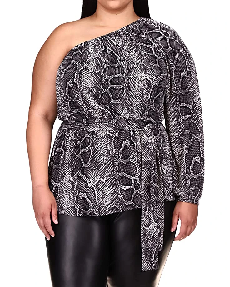MICHAEL Michael Kors Plus Size Snake One Shoulder Tunic | Shirts & Tops 1 MICHAEL Michael Kors Plus Size Snake One Shoulder Tunic | Shirts & Tops