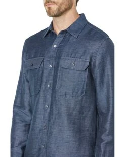 Michael Kors Long Sleeve Cotton Linen Dobby | Shirts & Tops -Michael Kors Sales A1fWsxuj 1S. AC SR736920